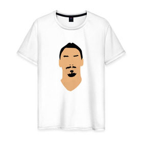 Мужская футболка хлопок с принтом Zlatan Ibrahimovic в Новосибирске, 100% хлопок | прямой крой, круглый вырез горловины, длина до линии бедер, слегка спущенное плечо. | златан ибрагимович