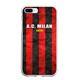 Чехол для iPhone 7Plus/8 Plus матовый с принтом A C Milan в Новосибирске, Силикон | Область печати: задняя сторона чехла, без боковых панелей | болельщик | италия | клуб | милан | фанат | футбол | футболист