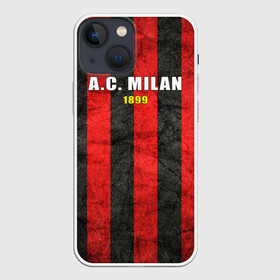 Чехол для iPhone 13 mini с принтом A.C. Milan в Новосибирске,  |  | Тематика изображения на принте: болельщик | италия | клуб | милан | фанат | футбол | футболист