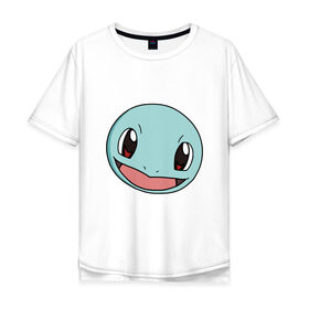 Мужская футболка хлопок Oversize с принтом Squirtle в Новосибирске, 100% хлопок | свободный крой, круглый ворот, “спинка” длиннее передней части | pokemon | pokemongo | squirtle | покемон | покемонго | покемоны | сквиртл