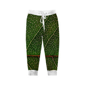 Детские брюки 3D с принтом Листик в Новосибирске, 100% полиэстер | манжеты по низу, эластичный пояс регулируется шнурком, по бокам два кармана без застежек, внутренняя часть кармана из мелкой сетки | дерево | зеленый | зелень | лист | природа | растения