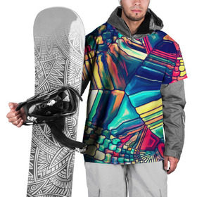 Накидка на куртку 3D с принтом Block mosaic в Новосибирске, 100% полиэстер |  | мозаика | новый | разноцветный