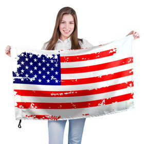 Флаг 3D с принтом Америка в Новосибирске, 100% полиэстер | плотность ткани — 95 г/м2, размер — 67 х 109 см. Принт наносится с одной стороны | grunge | америка | сша | флаг
