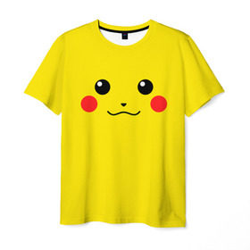 Мужская футболка 3D с принтом Happy Pikachu в Новосибирске, 100% полиэфир | прямой крой, круглый вырез горловины, длина до линии бедер | Тематика изображения на принте: 