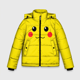 Зимняя куртка для мальчиков 3D с принтом Happy Pikachu в Новосибирске, ткань верха — 100% полиэстер; подклад — 100% полиэстер, утеплитель — 100% полиэстер | длина ниже бедра, удлиненная спинка, воротник стойка и отстегивающийся капюшон. Есть боковые карманы с листочкой на кнопках, утяжки по низу изделия и внутренний карман на молнии. 

Предусмотрены светоотражающий принт на спинке, радужный светоотражающий элемент на пуллере молнии и на резинке для утяжки | 