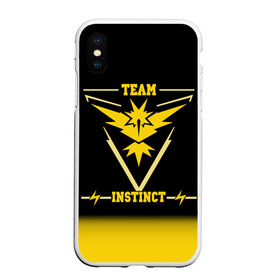 Чехол для iPhone XS Max матовый с принтом Team Instinct в Новосибирске, Силикон | Область печати: задняя сторона чехла, без боковых панелей | go | instinct | pokemon | team | покемон