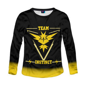 Женский лонгслив 3D с принтом Team Instinct в Новосибирске, 100% полиэстер | длинные рукава, круглый вырез горловины, полуприлегающий силуэт | go | instinct | pokemon | team | покемон