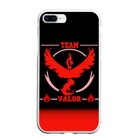 Чехол для iPhone 7Plus/8 Plus матовый с принтом Team Valor в Новосибирске, Силикон | Область печати: задняя сторона чехла, без боковых панелей | go | pokemon | team | valor | покемон