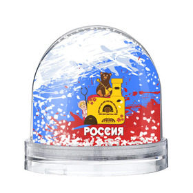 Снежный шар с принтом Россия. Медведь. Балалайка в Новосибирске, Пластик | Изображение внутри шара печатается на глянцевой фотобумаге с двух сторон | матрешка | печька | россия. медведь. балалайка