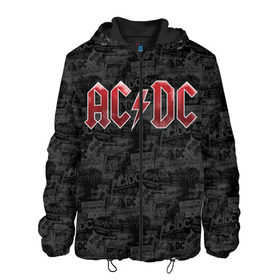 Мужская куртка 3D с принтом AC/DC в Новосибирске, ткань верха — 100% полиэстер, подклад — флис | прямой крой, подол и капюшон оформлены резинкой с фиксаторами, два кармана без застежек по бокам, один большой потайной карман на груди. Карман на груди застегивается на липучку | Тематика изображения на принте: ac dc | acdc | rock | ангус янг | рок