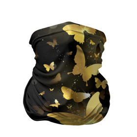 Бандана-труба 3D с принтом Золотые бабочки в Новосибирске, 100% полиэстер, ткань с особыми свойствами — Activecool | плотность 150‒180 г/м2; хорошо тянется, но сохраняет форму | Тематика изображения на принте: бабочки | девушкам | злато | золото