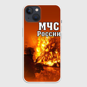 Чехол для iPhone 13 с принтом МЧС России в Новосибирске,  |  | мчс | пожарный | россии