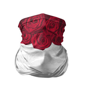 Бандана-труба 3D с принтом Roses White в Новосибирске, 100% полиэстер, ткань с особыми свойствами — Activecool | плотность 150‒180 г/м2; хорошо тянется, но сохраняет форму | Тематика изображения на принте: розы цветы swag тренд мода клубная