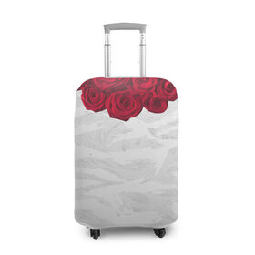 Чехол для чемодана 3D с принтом Roses White в Новосибирске, 86% полиэфир, 14% спандекс | двустороннее нанесение принта, прорези для ручек и колес | розы цветы swag тренд мода клубная