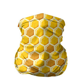 Бандана-труба 3D с принтом Медовые соты в Новосибирске, 100% полиэстер, ткань с особыми свойствами — Activecool | плотность 150‒180 г/м2; хорошо тянется, но сохраняет форму | арт | еда | мед | пчелы | соты