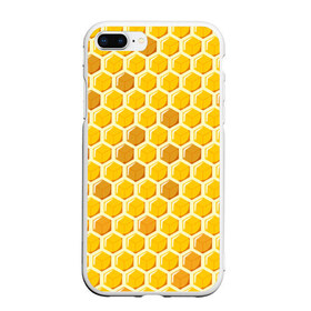 Чехол для iPhone 7Plus/8 Plus матовый с принтом Медовые соты в Новосибирске, Силикон | Область печати: задняя сторона чехла, без боковых панелей | арт | еда | мед | пчелы | соты