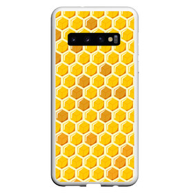 Чехол для Samsung Galaxy S10 с принтом Медовые соты в Новосибирске, Силикон | Область печати: задняя сторона чехла, без боковых панелей | арт | еда | мед | пчелы | соты