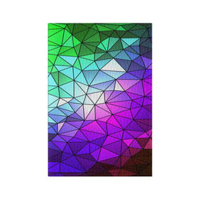 Обложка для паспорта матовая кожа с принтом Стекло мозаики в Новосибирске, натуральная матовая кожа | размер 19,3 х 13,7 см; прозрачные пластиковые крепления | полигон | разноцветный | треугольники