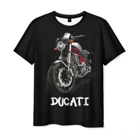 Мужская футболка 3D с принтом Ducati в Новосибирске, 100% полиэфир | прямой крой, круглый вырез горловины, длина до линии бедер | ducati | дукати | мото | мотогонки | мотоспорт | мотоцикл