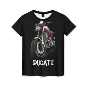 Женская футболка 3D с принтом Ducati в Новосибирске, 100% полиэфир ( синтетическое хлопкоподобное полотно) | прямой крой, круглый вырез горловины, длина до линии бедер | ducati | дукати | мото | мотогонки | мотоспорт | мотоцикл