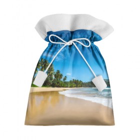 Подарочный 3D мешок с принтом Шикарный пляж в Новосибирске, 100% полиэстер | Размер: 29*39 см | вода | голубое небо | жара | загар | зной | каникулы | купание | море | океан | отдых | отпуск | пальмы | песок | приключение | путешествие | туризм