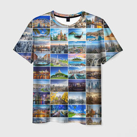 Мужская футболка 3D с принтом Мир путешествий в Новосибирске, 100% полиэфир | прямой крой, круглый вырез горловины, длина до линии бедер | азия | берлин | вегас | венеция | воспоминания | города | достопримечательности | европа | египет | калифорния | каникулы | лондон | милан | москва | ностальгия | нью йорк | отдых | отпуск | память