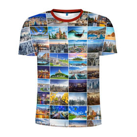 Мужская футболка 3D спортивная с принтом Мир путешествий в Новосибирске, 100% полиэстер с улучшенными характеристиками | приталенный силуэт, круглая горловина, широкие плечи, сужается к линии бедра | Тематика изображения на принте: азия | берлин | вегас | венеция | воспоминания | города | достопримечательности | европа | египет | калифорния | каникулы | лондон | милан | москва | ностальгия | нью йорк | отдых | отпуск | память