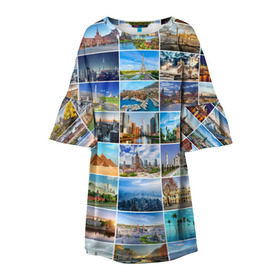 Детское платье 3D с принтом Достопримечательности планеты в Новосибирске, 100% полиэстер | прямой силуэт, чуть расширенный к низу. Круглая горловина, на рукавах — воланы | азия | берлин | вегас | венеция | воспоминания | города | достопримечательности | европа | египет | калифорния | каникулы | лондон | милан | москва | ностальгия | нью йорк | отдых | отпуск | память