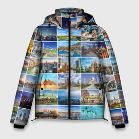 Мужская зимняя куртка 3D с принтом Достопримечательности планеты в Новосибирске, верх — 100% полиэстер; подкладка — 100% полиэстер; утеплитель — 100% полиэстер | длина ниже бедра, свободный силуэт Оверсайз. Есть воротник-стойка, отстегивающийся капюшон и ветрозащитная планка. 

Боковые карманы с листочкой на кнопках и внутренний карман на молнии. | азия | берлин | вегас | венеция | воспоминания | города | достопримечательности | европа | египет | калифорния | каникулы | лондон | милан | москва | ностальгия | нью йорк | отдых | отпуск | память