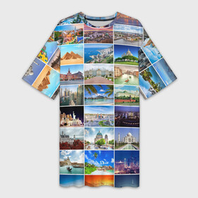 Платье-футболка 3D с принтом Путешественник в Новосибирске,  |  | азия | берлин | вегас | венеция | воспоминания | города | достопримечательности | европа | египет | калифорния | каникулы | лондон | милан | москва | ностальгия | нью йорк | отдых | отпуск | память
