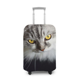 Чехол для чемодана 3D с принтом Жёлтые глаза в Новосибирске, 86% полиэфир, 14% спандекс | двустороннее нанесение принта, прорези для ручек и колес | взгляд | глаза | голова животного | киска | кот | котёнок | кошка | прикольные картинки