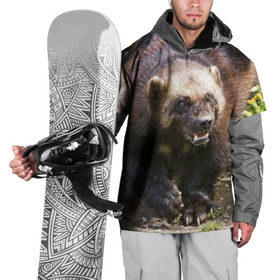 Накидка на куртку 3D с принтом Росомаха в Новосибирске, 100% полиэстер |  | животные | лес | медведи | охота | природа | туризм