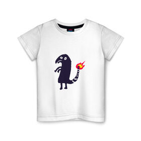 Детская футболка хлопок с принтом Чармандер в Новосибирске, 100% хлопок | круглый вырез горловины, полуприлегающий силуэт, длина до линии бедер | покемон | чармандер