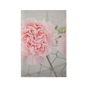 Обложка для паспорта матовая кожа с принтом Розовый цветок в Новосибирске, натуральная матовая кожа | размер 19,3 х 13,7 см; прозрачные пластиковые крепления | женская | природа | растения | розовый | цветок | цветы