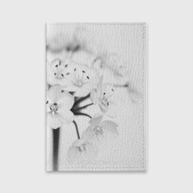 Обложка для паспорта матовая кожа с принтом Белые цветочки 5 в Новосибирске, натуральная матовая кожа | размер 19,3 х 13,7 см; прозрачные пластиковые крепления | Тематика изображения на принте: белый | цветок | цветы