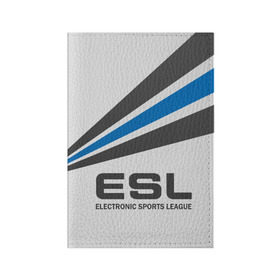 Обложка для паспорта матовая кожа с принтом ESL в Новосибирске, натуральная матовая кожа | размер 19,3 х 13,7 см; прозрачные пластиковые крепления | cs go | cyber | dota 2 | progamer | sport | киберспорт