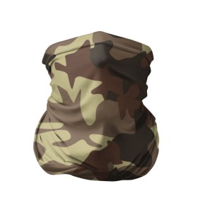 Бандана-труба 3D с принтом Коричневый камуфляж в Новосибирске, 100% полиэстер, ткань с особыми свойствами — Activecool | плотность 150‒180 г/м2; хорошо тянется, но сохраняет форму | camo | camouflage | камо | хаки