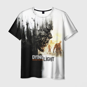 Мужская футболка 3D с принтом Dying Light в Новосибирске, 100% полиэфир | прямой крой, круглый вырез горловины, длина до линии бедер | Тематика изображения на принте: dying light | horror | зомби | ужасы