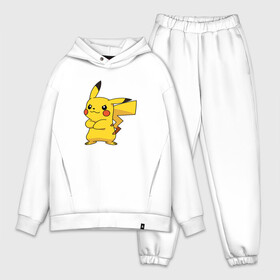 Мужской костюм хлопок OVERSIZE с принтом Насупившийся Пикачу в Новосибирске,  |  | pikachu | pokemon | пикачу | покемон