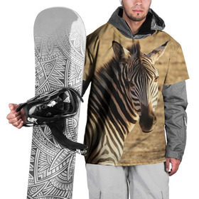 Накидка на куртку 3D с принтом Зебра в Новосибирске, 100% полиэстер |  | африка | голова животного | зебра | лошадь | природа