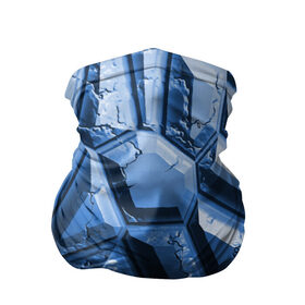 Бандана-труба 3D с принтом Каменная кладка синяя в Новосибирске, 100% полиэстер, ткань с особыми свойствами — Activecool | плотность 150‒180 г/м2; хорошо тянется, но сохраняет форму | Тематика изображения на принте: камень | синий | текстура