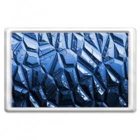 Магнит 45*70 с принтом Каменная кладка синяя в Новосибирске, Пластик | Размер: 78*52 мм; Размер печати: 70*45 | камень | синий | текстура