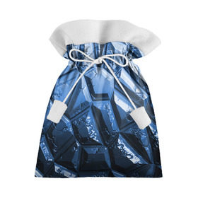 Подарочный 3D мешок с принтом Каменная кладка синяя в Новосибирске, 100% полиэстер | Размер: 29*39 см | Тематика изображения на принте: камень | синий | текстура