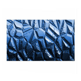 Бумага для упаковки 3D с принтом Каменная кладка синяя в Новосибирске, пластик и полированная сталь | круглая форма, металлическое крепление в виде кольца | Тематика изображения на принте: камень | синий | текстура
