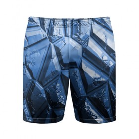 Мужские шорты 3D спортивные с принтом Каменная кладка синяя в Новосибирске,  |  | Тематика изображения на принте: камень | синий | текстура
