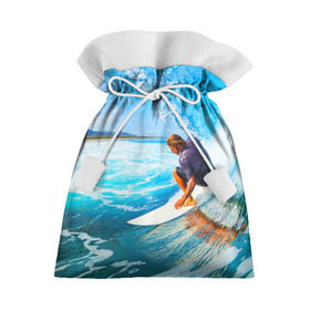 Подарочный 3D мешок с принтом Лето в Новосибирске, 100% полиэстер | Размер: 29*39 см | берег | волна | лето | море | отдых | серфинг