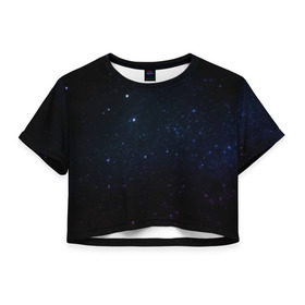 Женская футболка 3D укороченная с принтом Deep Space в Новосибирске, 100% полиэстер | круглая горловина, длина футболки до линии талии, рукава с отворотами | star | звезды