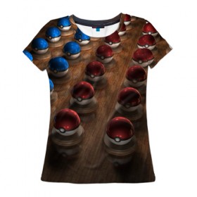 Женская футболка 3D с принтом Wood в Новосибирске, 100% полиэфир ( синтетическое хлопкоподобное полотно) | прямой крой, круглый вырез горловины, длина до линии бедер | bulbasaur | pikachu | pokemon | squirtle | бальбазар | пикачу | покемон | сквиртл