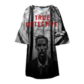 Детское платье 3D с принтом True Detective в Новосибирске, 100% полиэстер | прямой силуэт, чуть расширенный к низу. Круглая горловина, на рукавах — воланы | детектив | настоящий детектив | раст | сериал