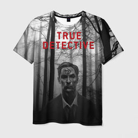 Мужская футболка 3D с принтом True Detective в Новосибирске, 100% полиэфир | прямой крой, круглый вырез горловины, длина до линии бедер | детектив | настоящий детектив | раст | сериал